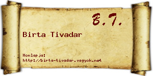 Birta Tivadar névjegykártya